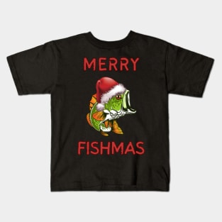 Merry Fishmas - Bass! Kids T-Shirt